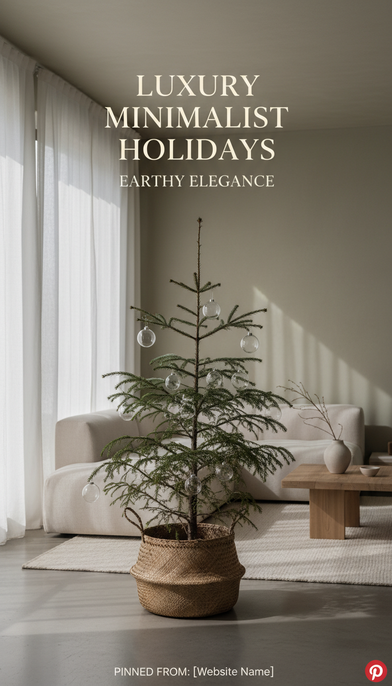 Sparse Nordic Spruce in Woven Basket