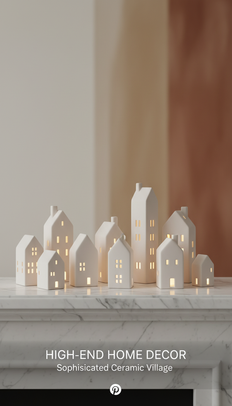 Matte White Ceramic Village