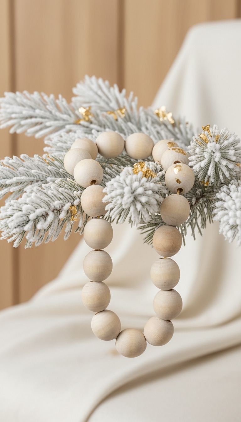 Natural Wood Bead Garland