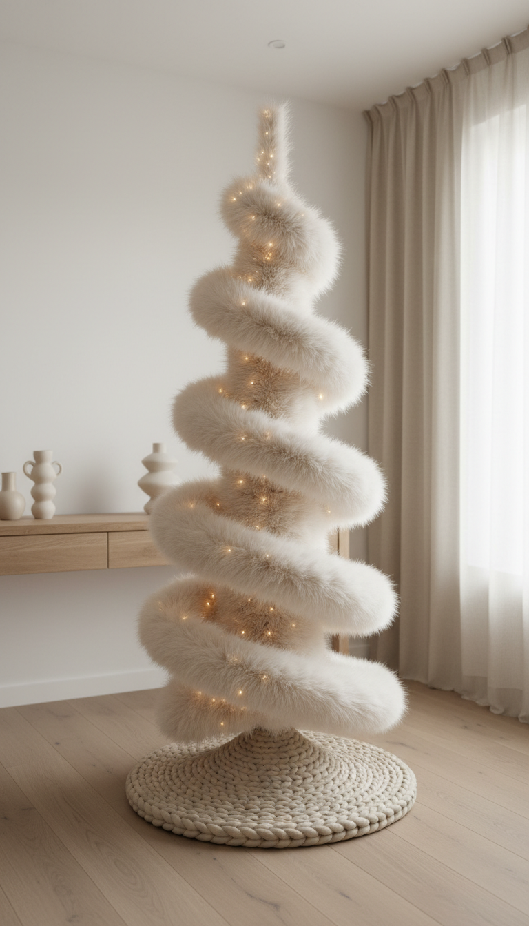 White Faux Fur Garland